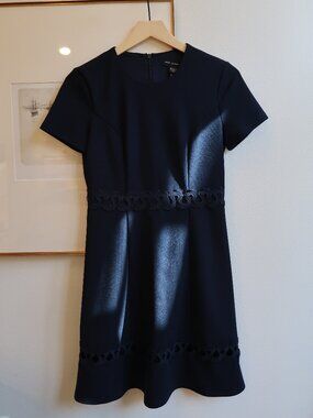 Maggy London Fit & Flare Lace Trim Dress